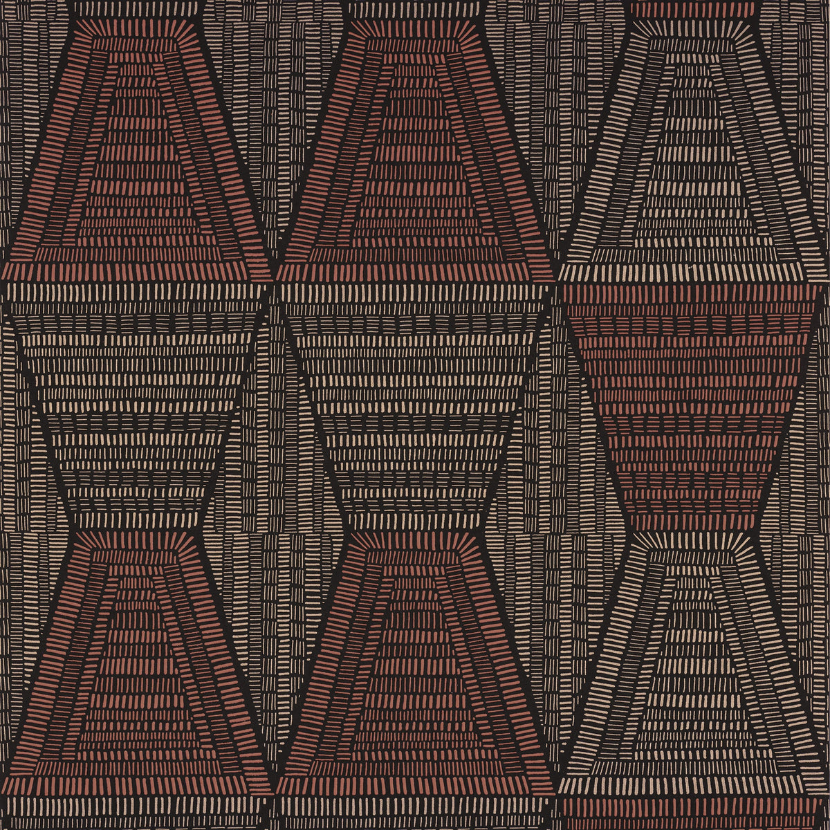Casamance behang Mirage Daia 75274486 noir terracotta