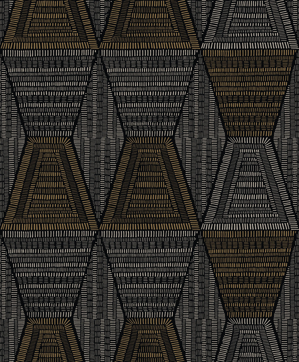 Casamance behang Mirage Daia 75274690 noir dore