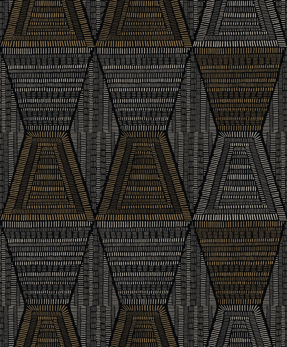 Casamance behang Mirage Daia 75274690 noir dore
