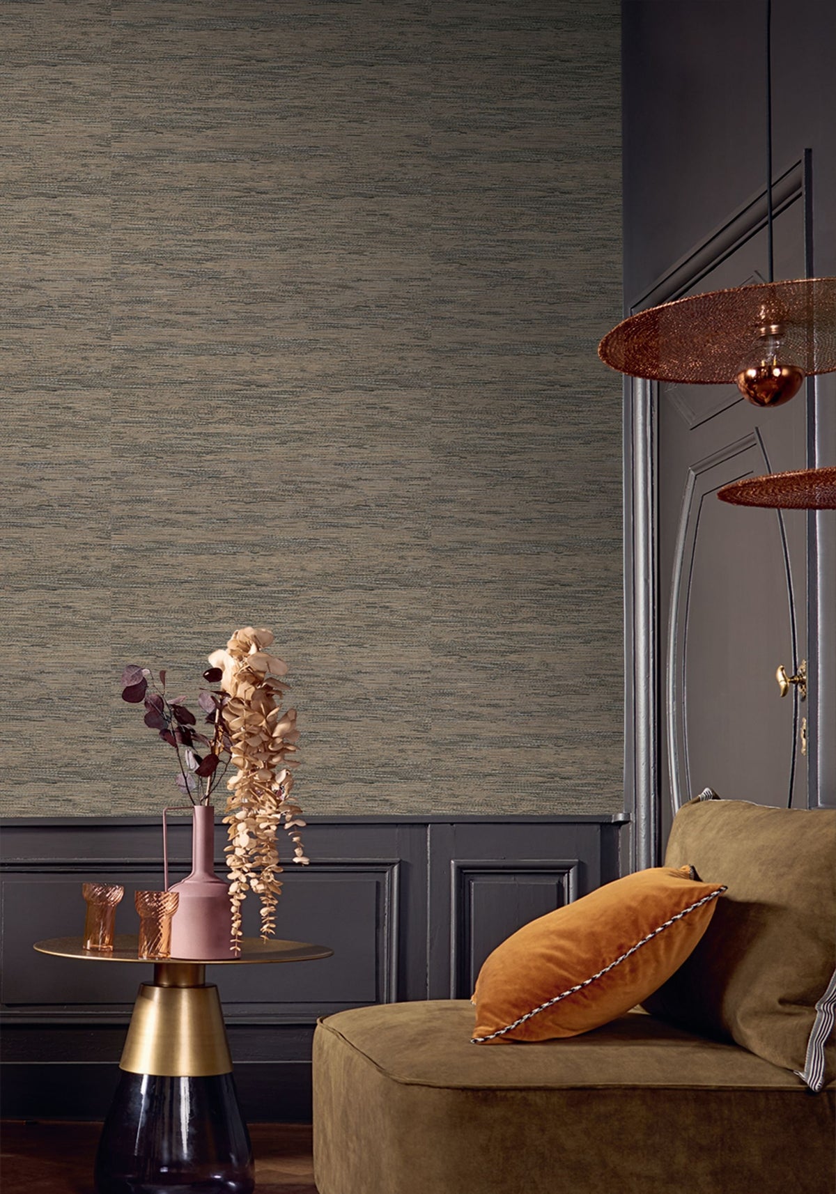 Casamance behang Le jacquard Tatami 75342650 in interieur