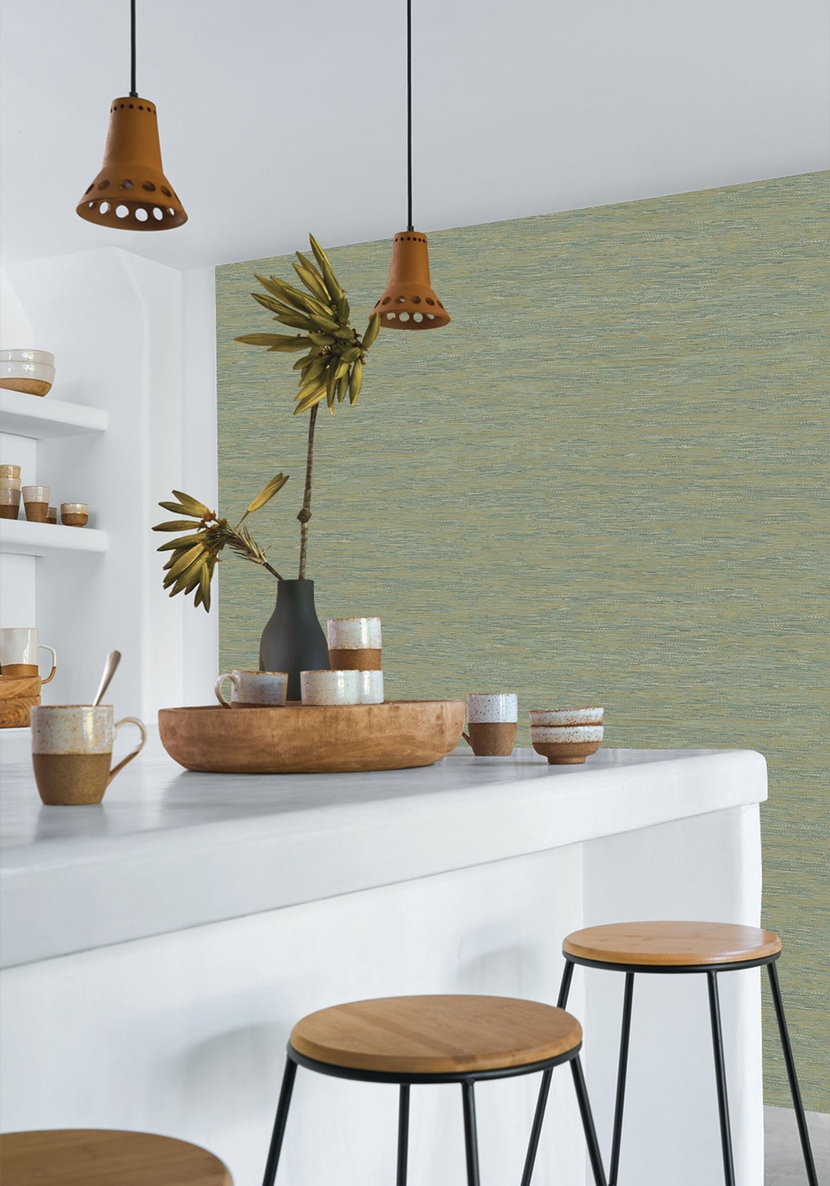 Casamance behang Le jacquard Tatami 75343466 in interieur