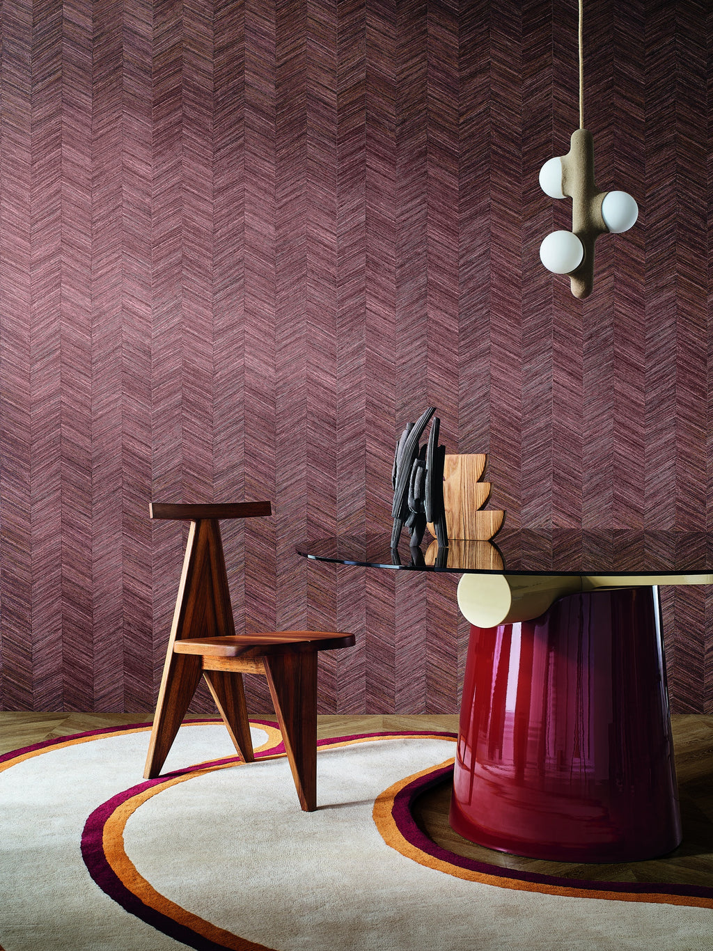 Casamance behang Textures Végétales Ocotea 75372854 in interieur