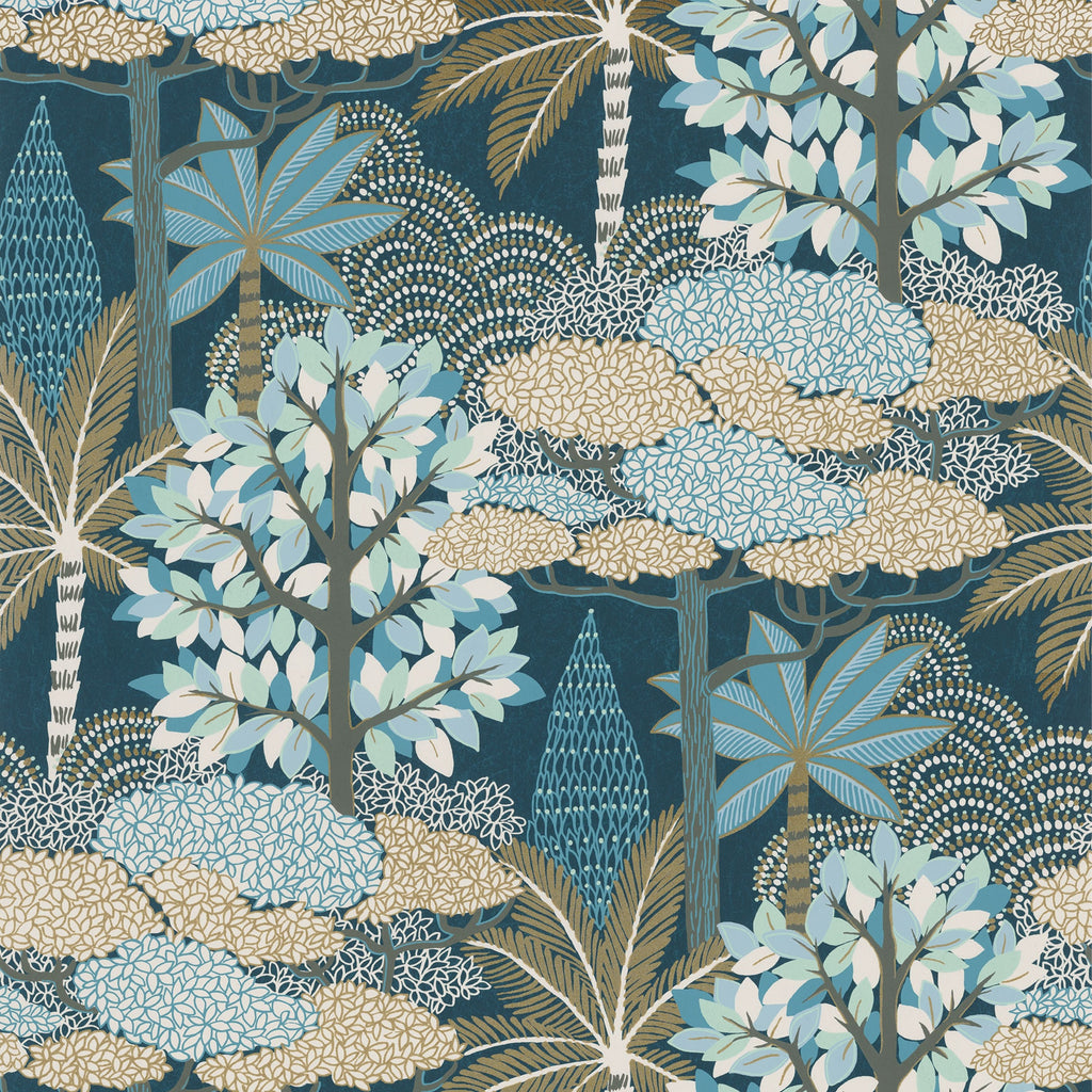 Casamance behang Nuit d'Orient Marakanda 75380100 marine dore