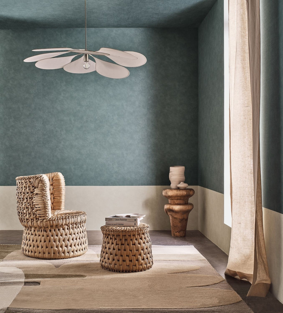 Casamance behang La Chaux Argile 75494792 detail
