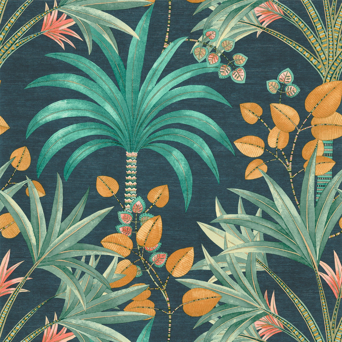 Casamance behang Aventura Mirissa 75521222 petrole turquoise (staal)