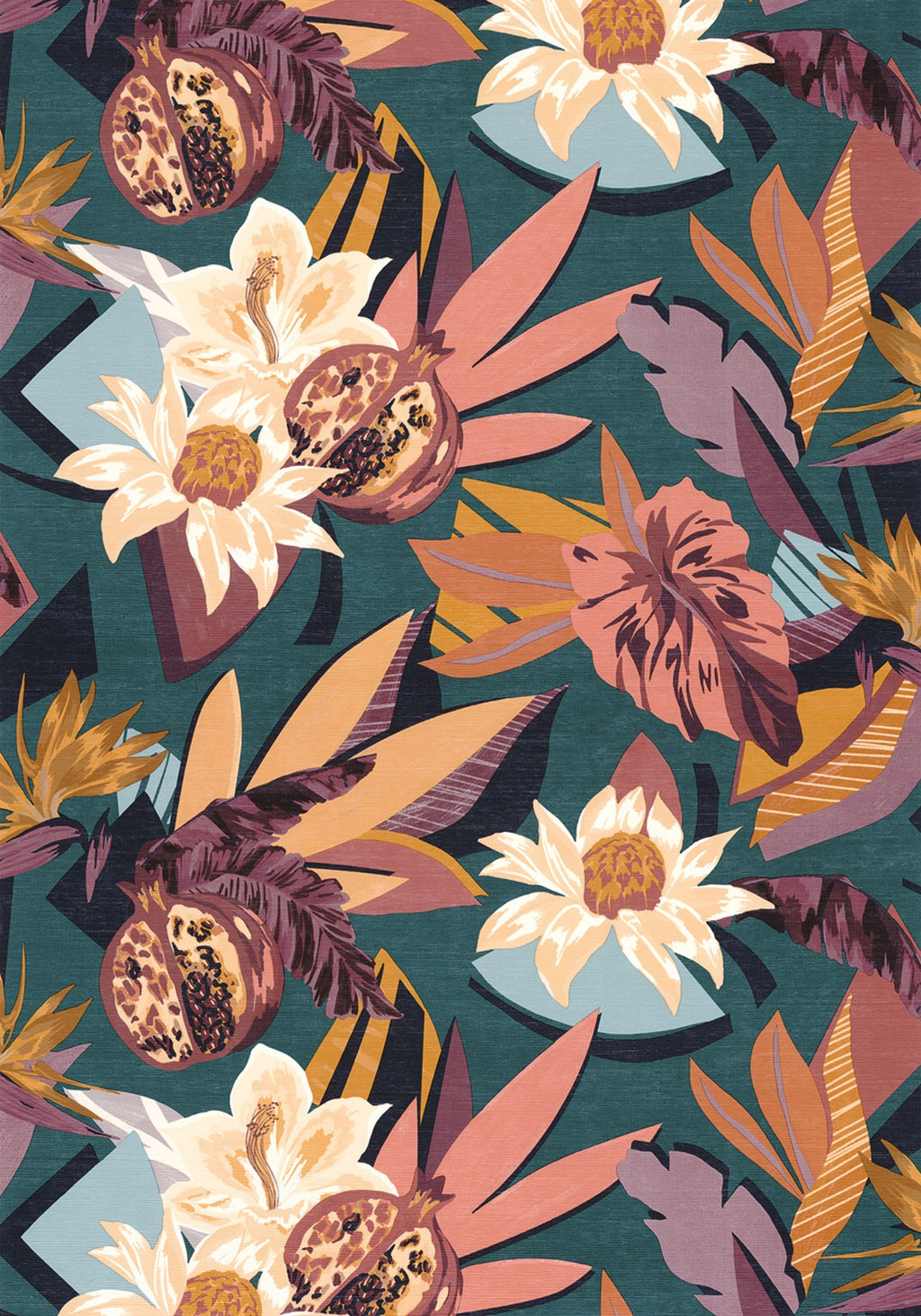 Casamance behang Aventura Salvador 75531630 petrole blush