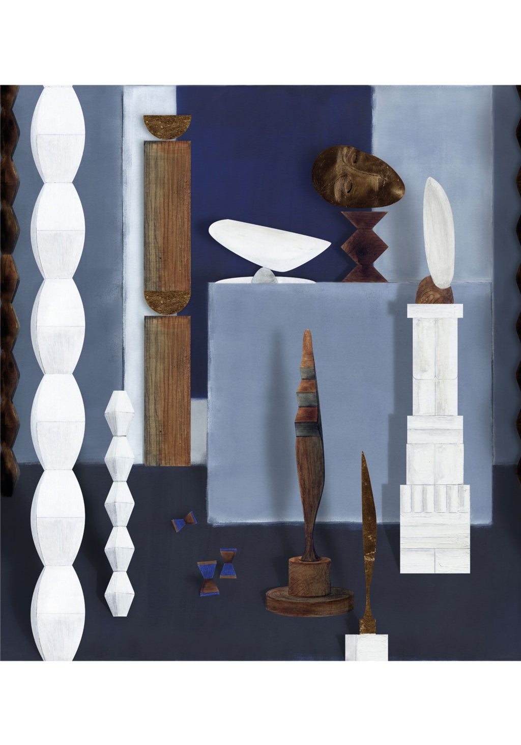 Casamance fotobehang Panoramas 2 L'Atelier de Brancusi 75580202 bleu d'egypte