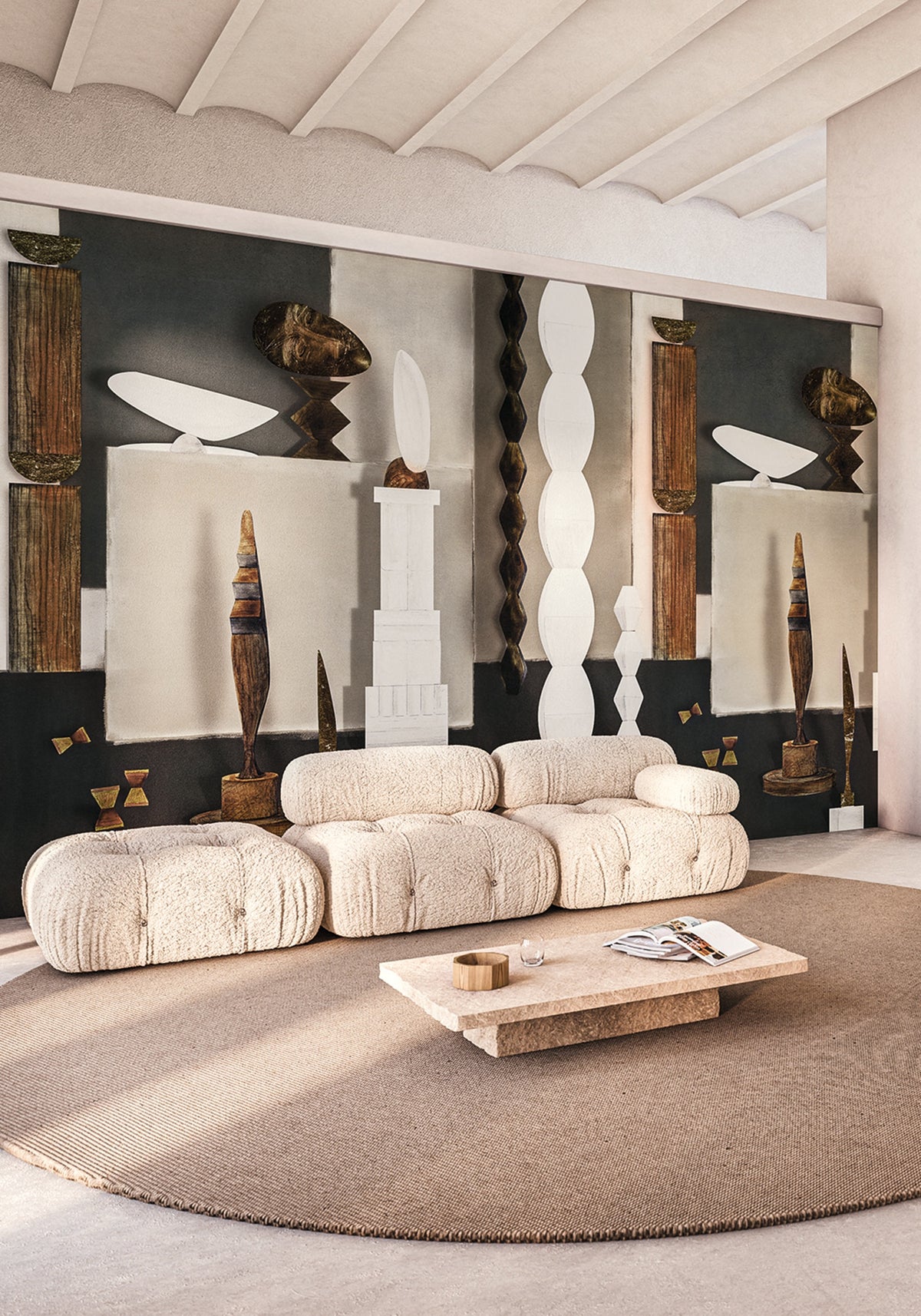Casamance fotobehang Panoramas 2 L'Atelier de Brancusi 75580304 in interieur