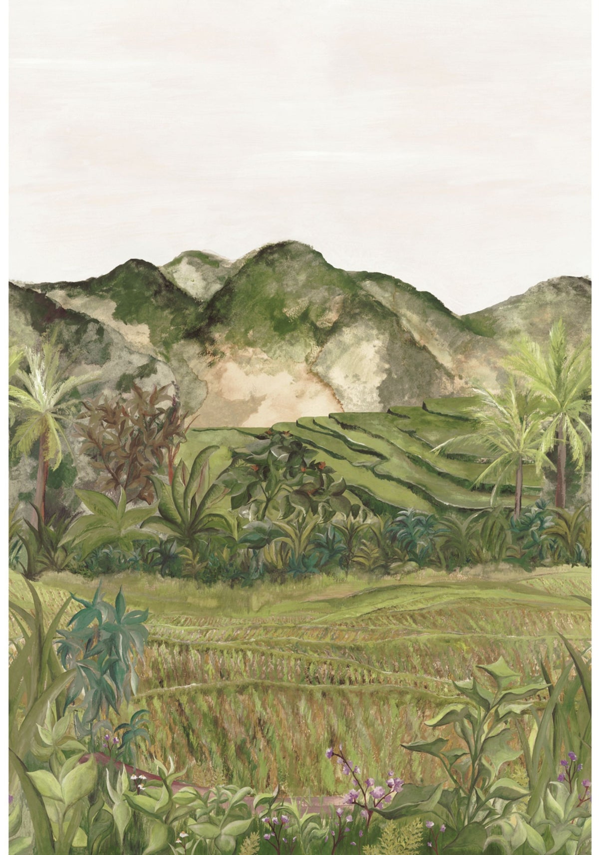 Casamance fotobehang Panoramas 2 Hapao 75621120 olive