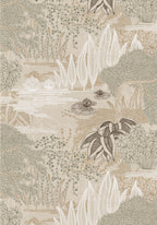 Casamance behang Square Jasmin Jasmin 75680100 grege vert argile
