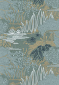Casamance behang Square Jasmin Jasmin 75680202 vert de gris doré