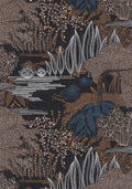 Casamance behang Square Jasmin Jasmin 75680406 encre cuivre (staal)