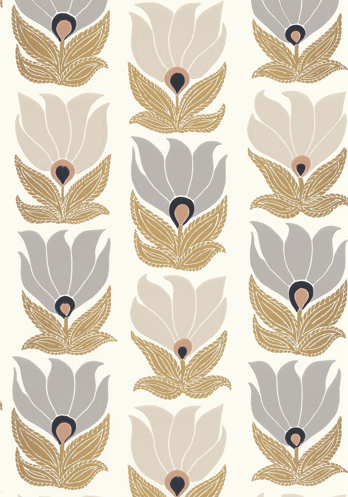 Casamance behang Square Jasmin Dauphine 75690610 blanc doré (staal)