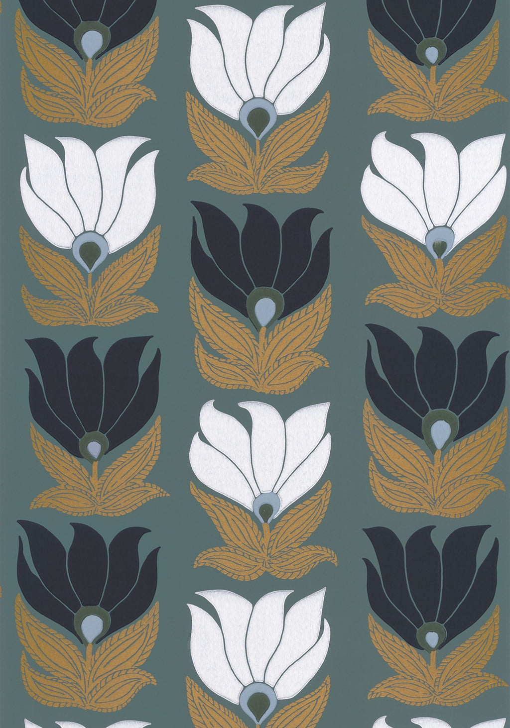 Casamance behang Square Jasmin Dauphine 75690814 vert de gris doré