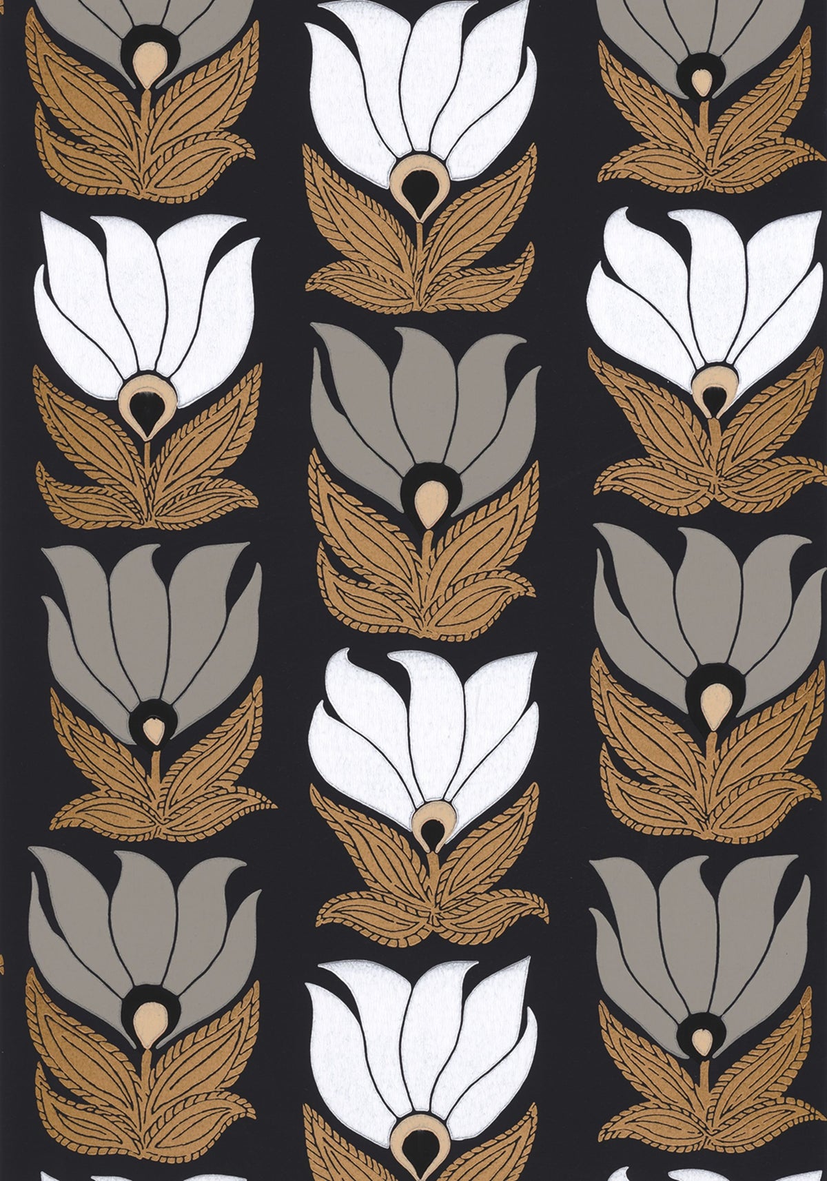 Casamance behang Square Jasmin Dauphine 75691120 noir doré