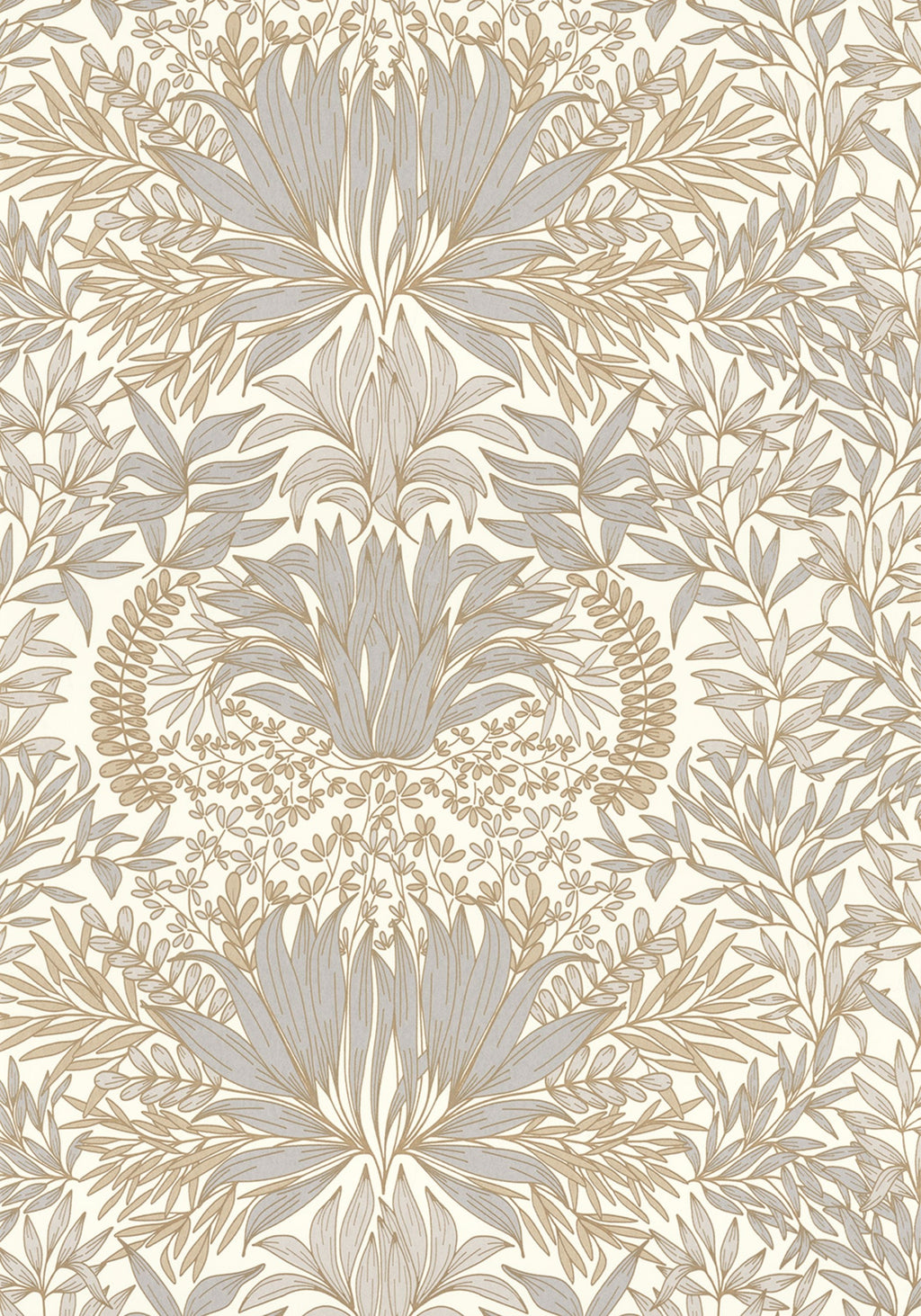 Casamance behang Square Jasmin Chardon 75733160 blanc doré