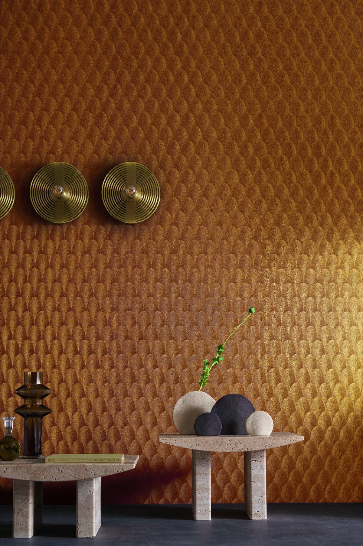 Casamance behang Textures Métalliques Tourmaline 75781732 in interieur