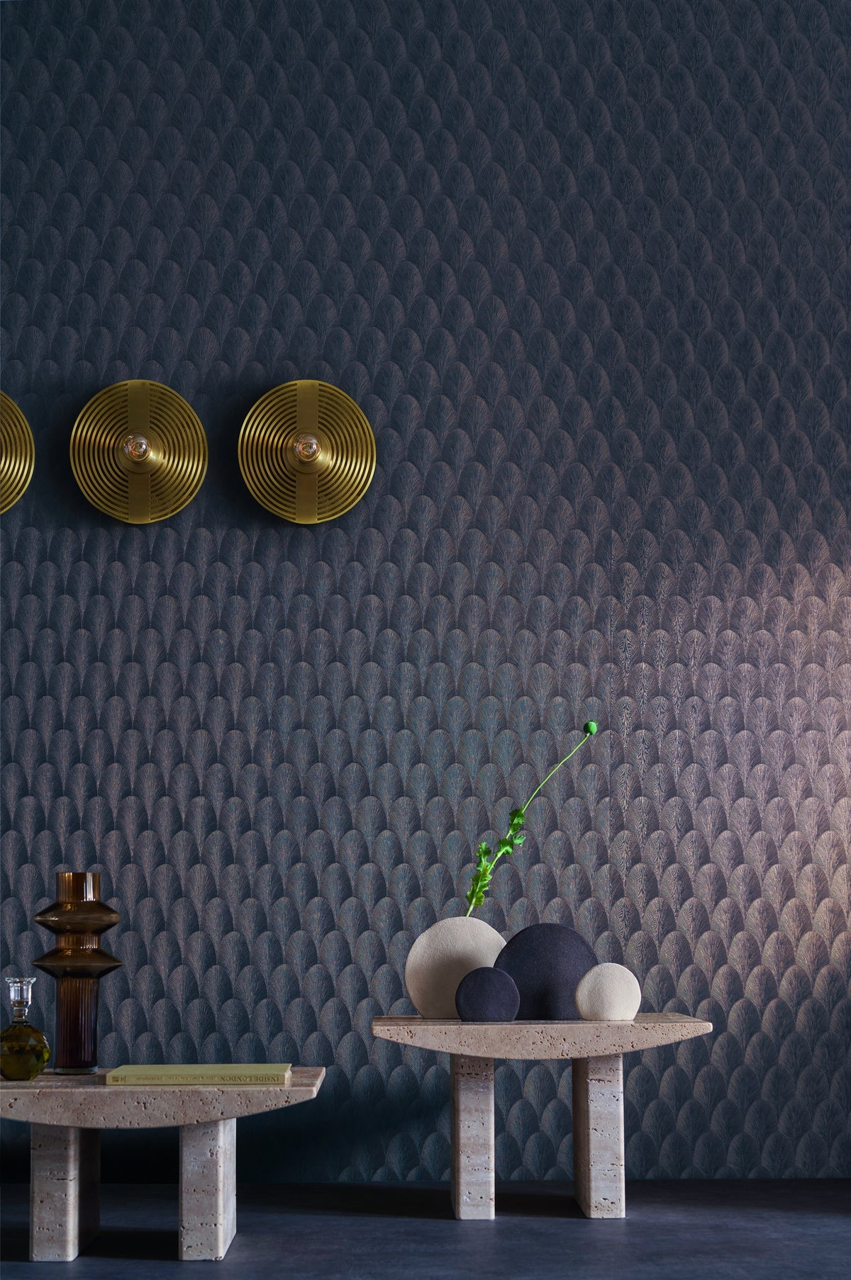 Casamance behang Textures Métalliques Tourmaline 75781936 in interieur