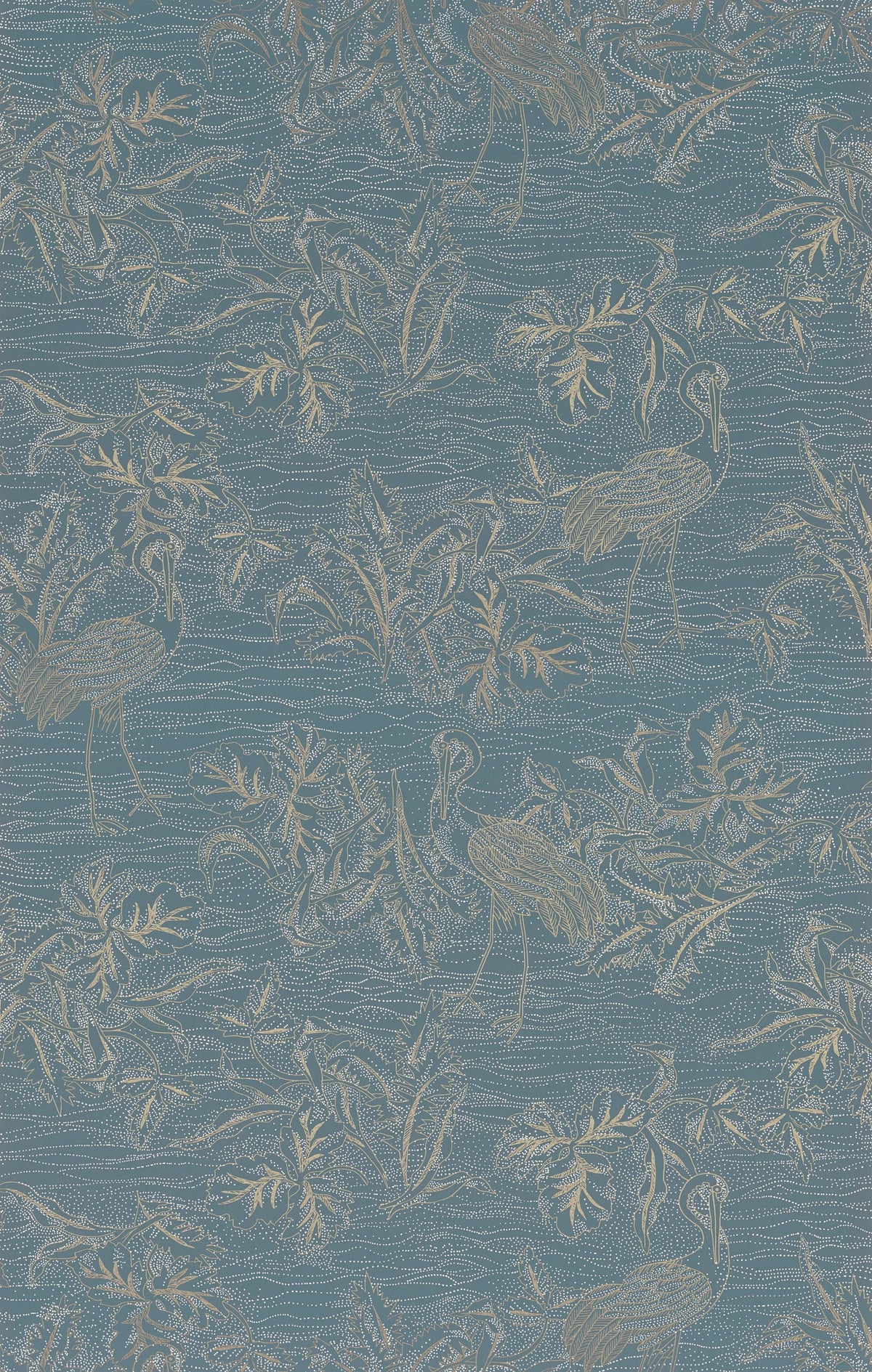 Casamance behang L'Île Aux Oiseaux Mirador 75891630 bleu persan doré