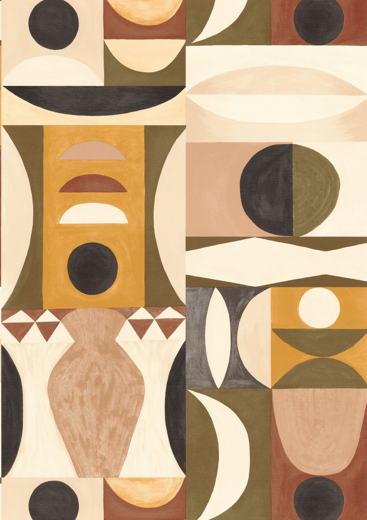 Casamance behang Mouvements Auguste 76032446 kaki nude