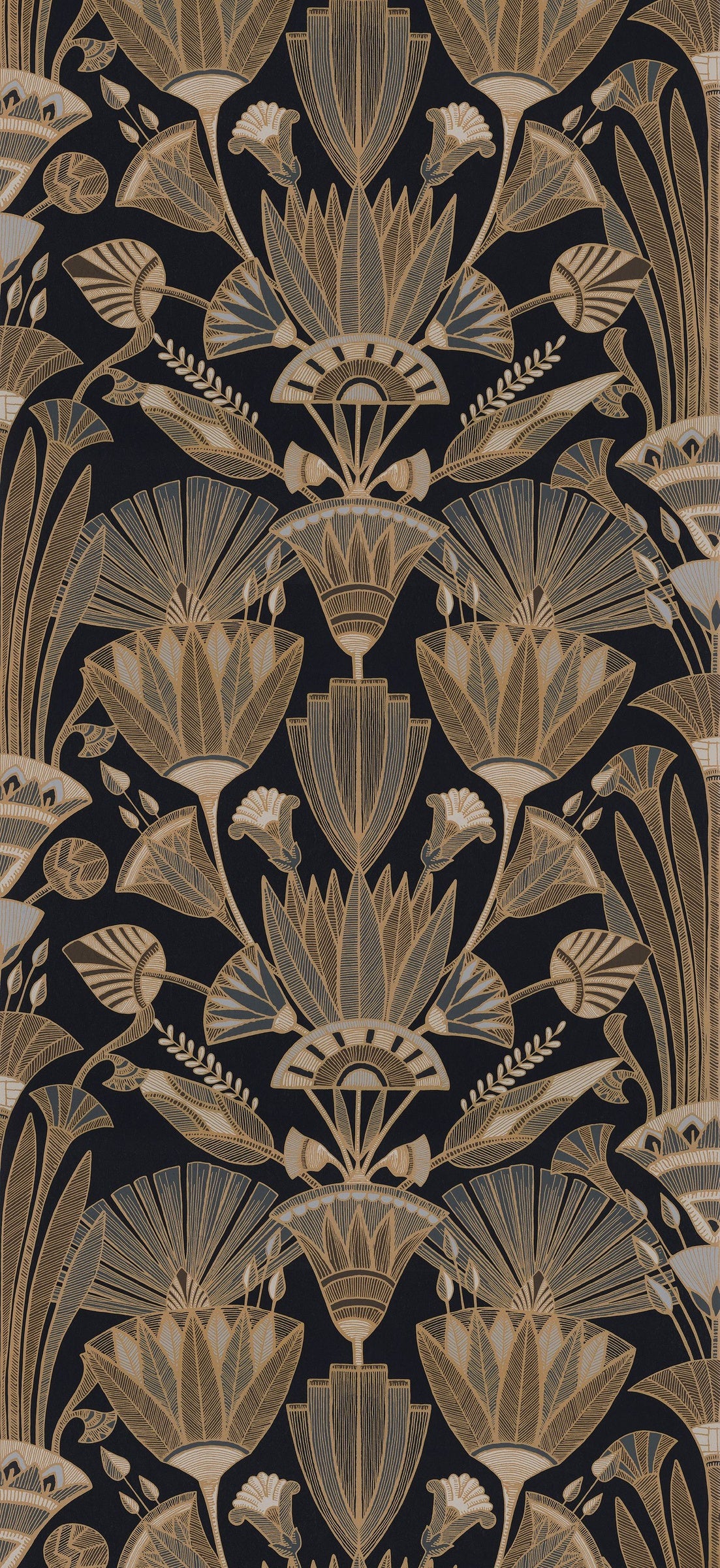 Casamance behang Bord du Nil Denderah 76130610 noir mordoré
