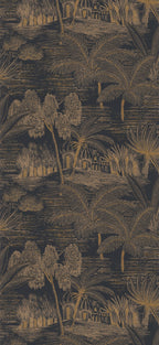 Casamance behang Bord du Nil Baharia 76141222 anthracite doré