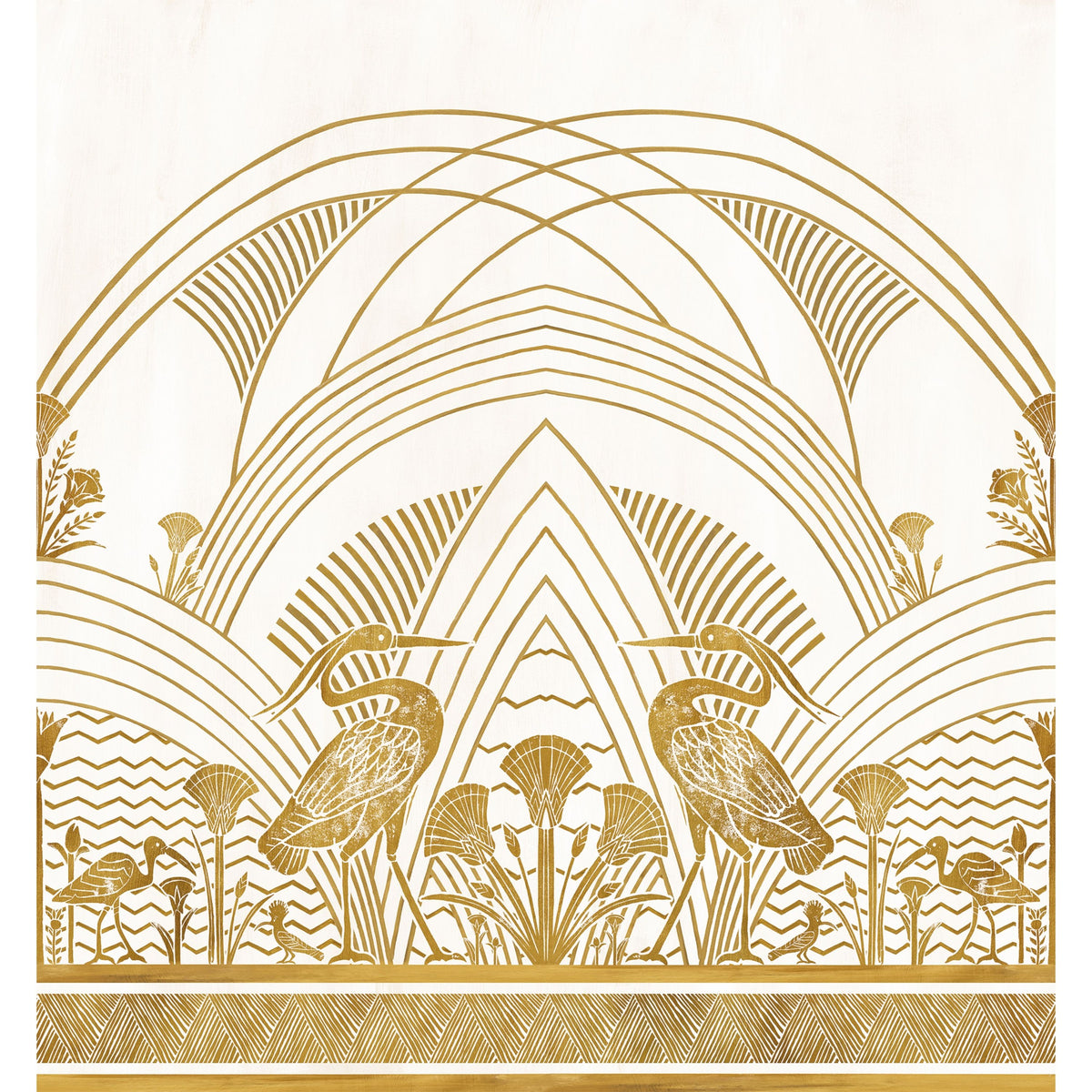Casamance fotobehang Bord du Nil Éléphantine 76193160 blanc doré