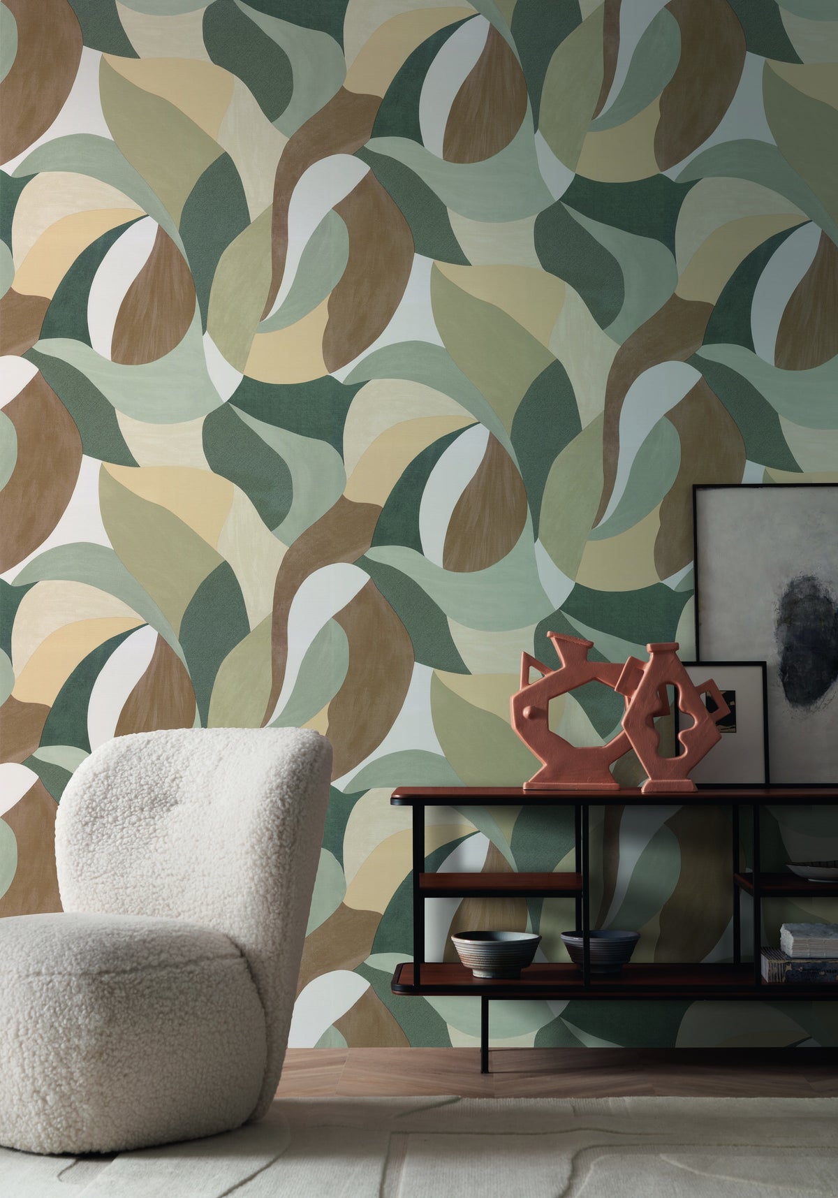 Casamance behang Terra Rossa Mandorla 76200100 in interieur