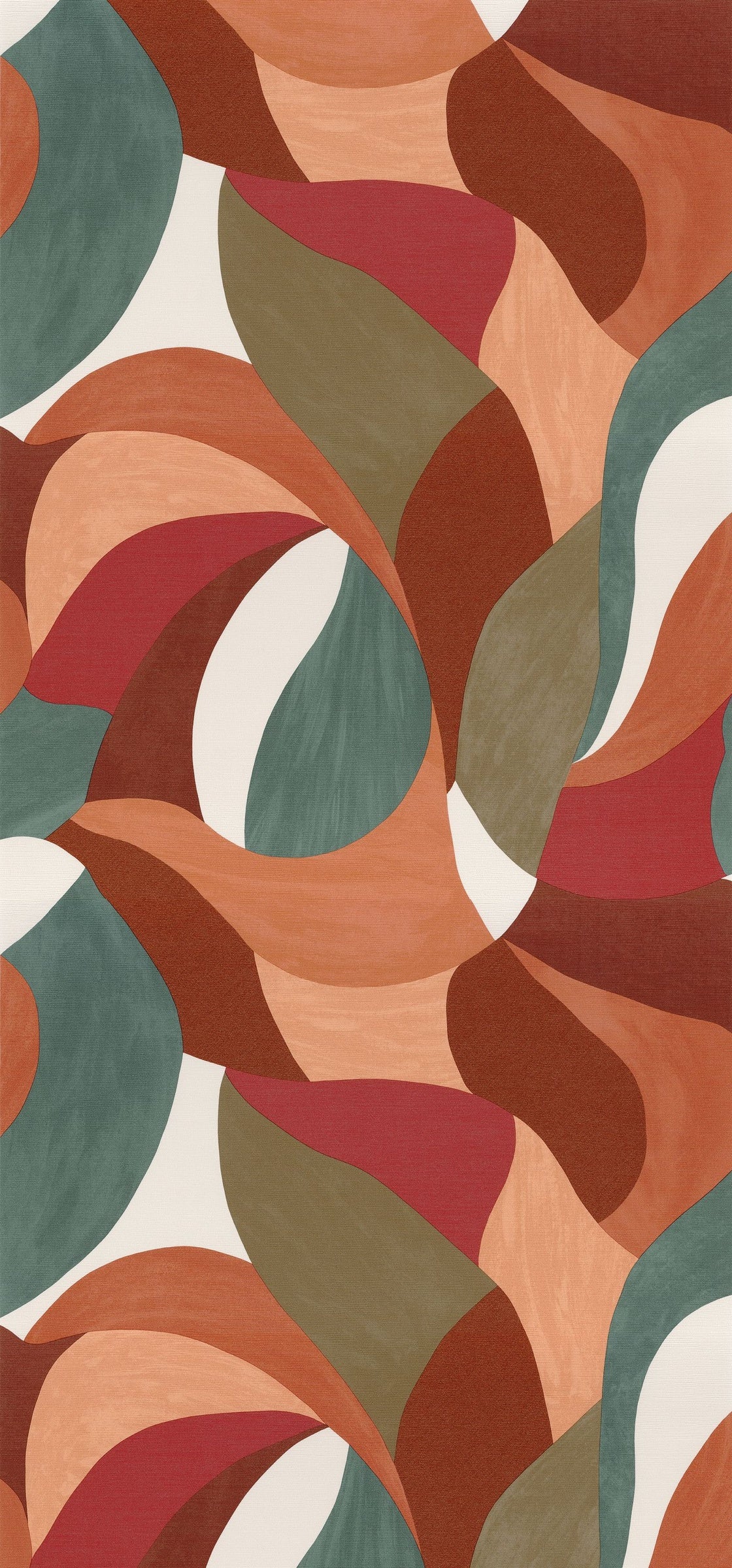 Casamance behang Terra Rossa Mandorla 76200304 orange brulée vert impérial