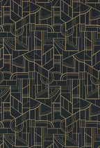 Casamance behang Faubourg des Lumières Cinétique 76293058 anthracite doré