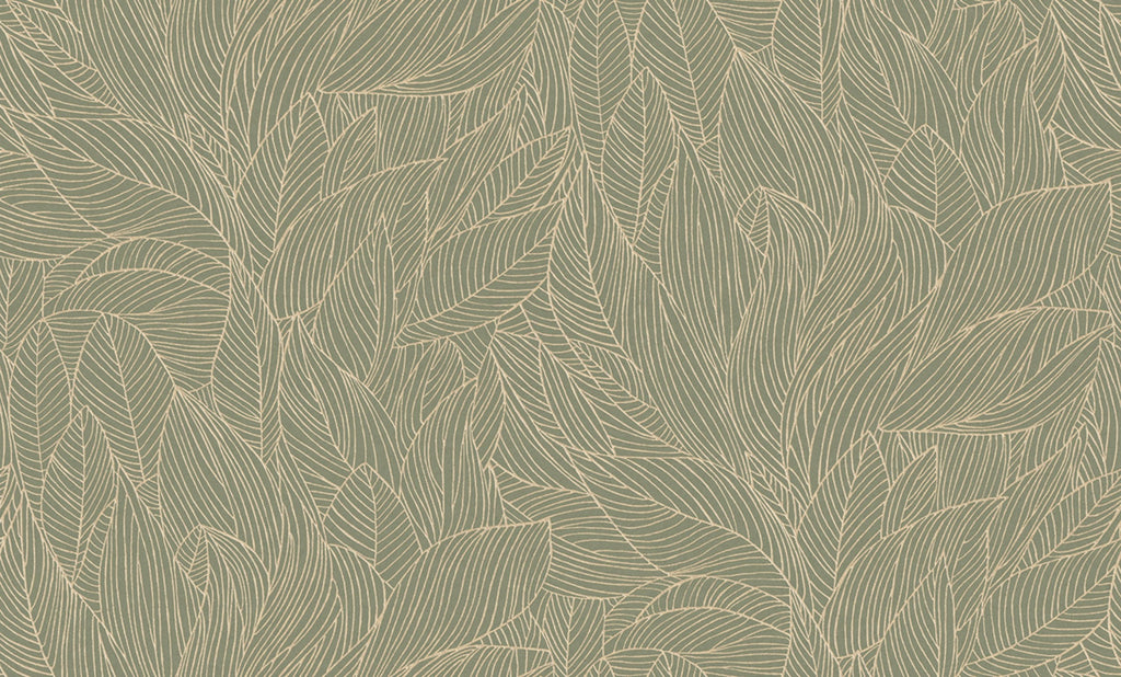 Casamance behang Jardin Félicia Hosta 76602548 sauge doré