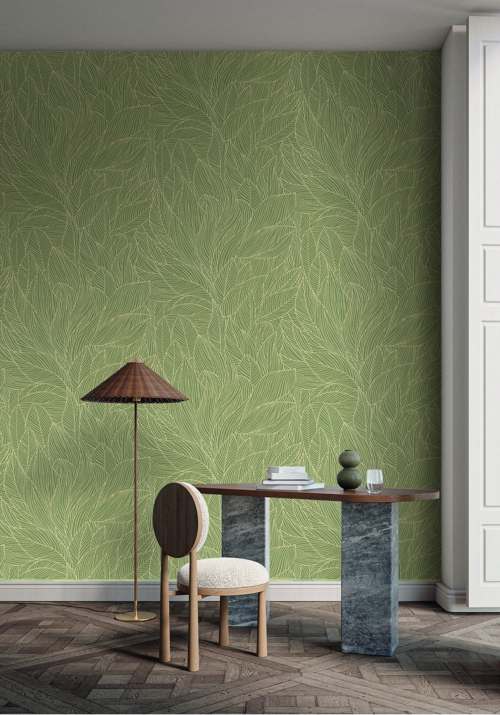 Casamance behang Jardin Félicia Hosta 76602548 in interieur