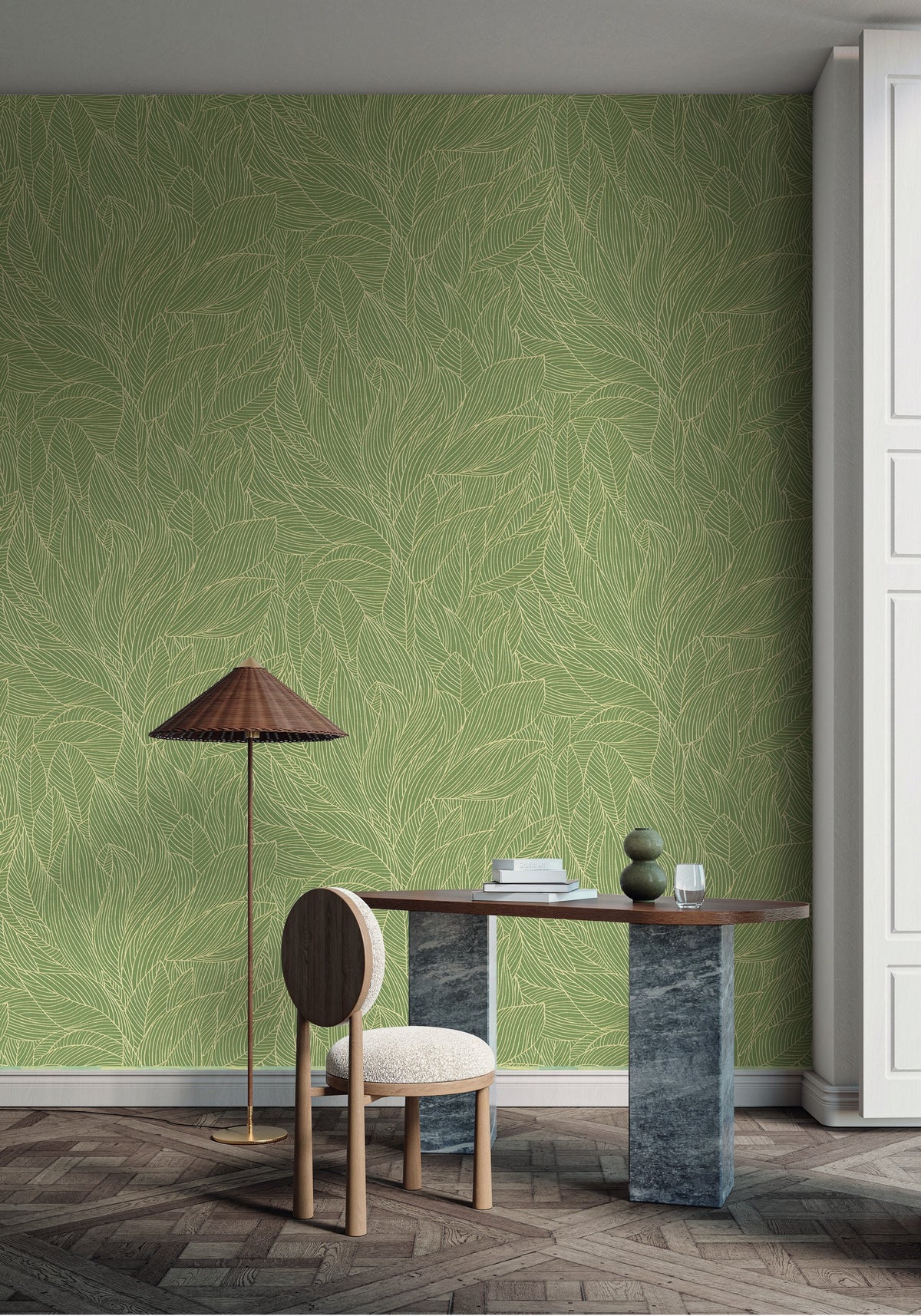 Casamance behang Jardin Félicia Hosta 76602548 in interieur