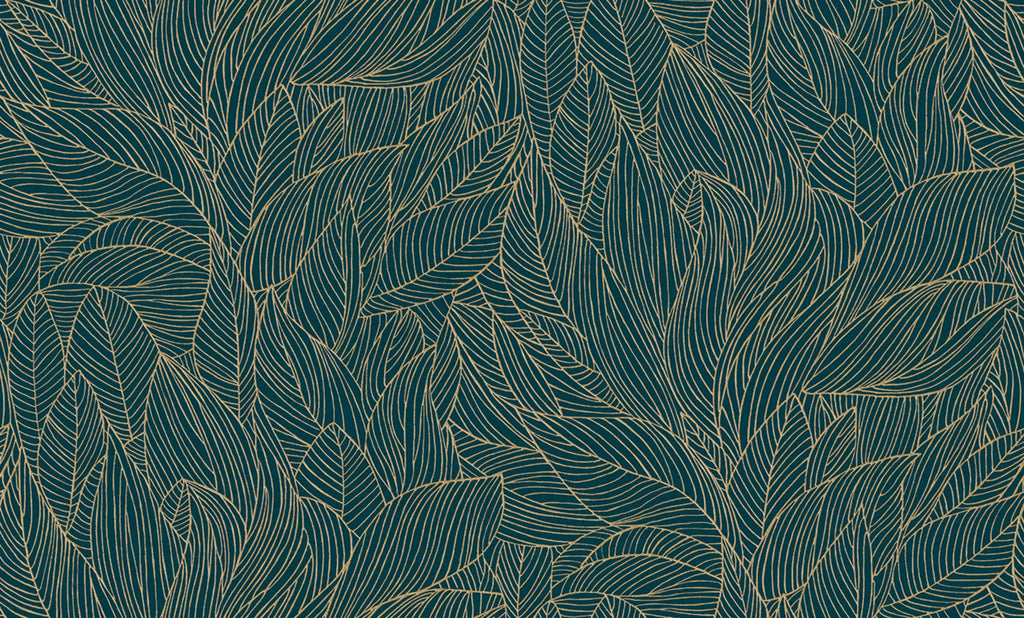 Casamance behang Jardin Félicia Hosta 76602752 marine doré