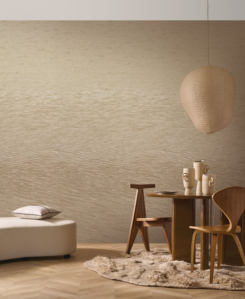 Casamance fotobehang Le jacquard Hamana 76677038 in interieur
