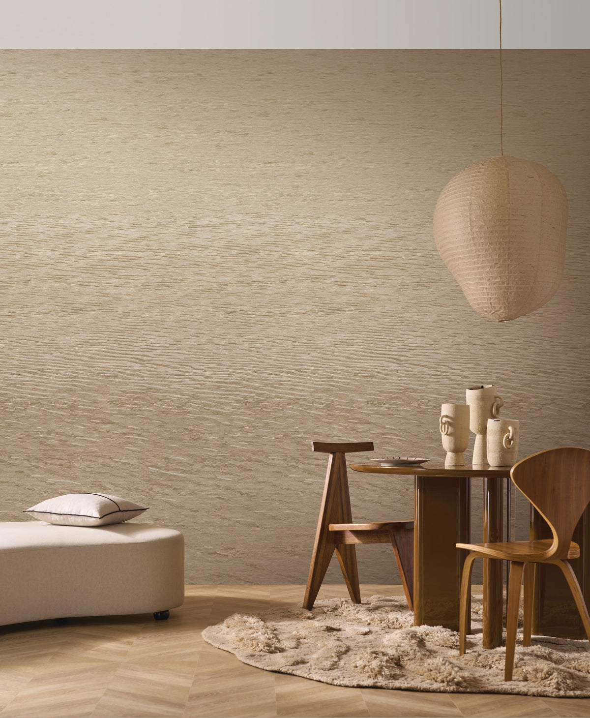 Casamance fotobehang Le jacquard Hamana 76677038 in interieur