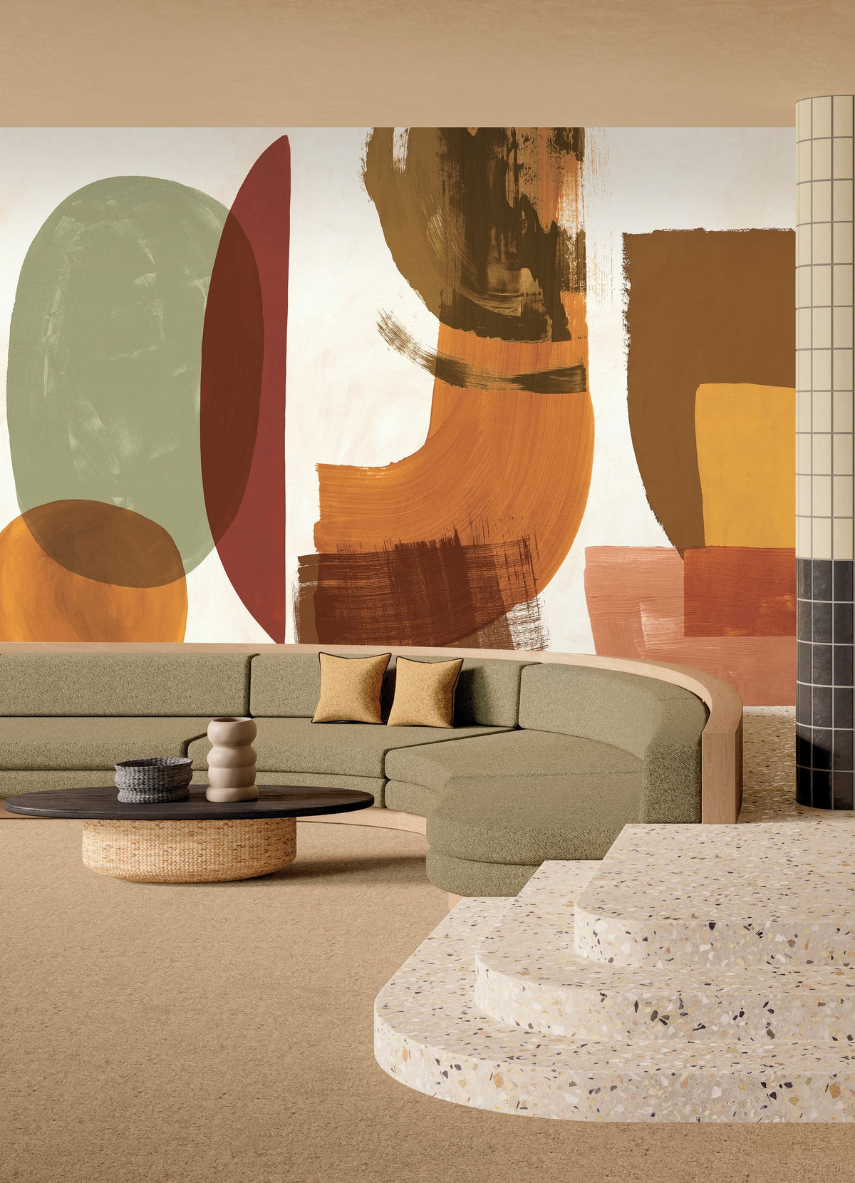 Casamance fotobehang Panoramas 4 Papunya 76781732 in interieur