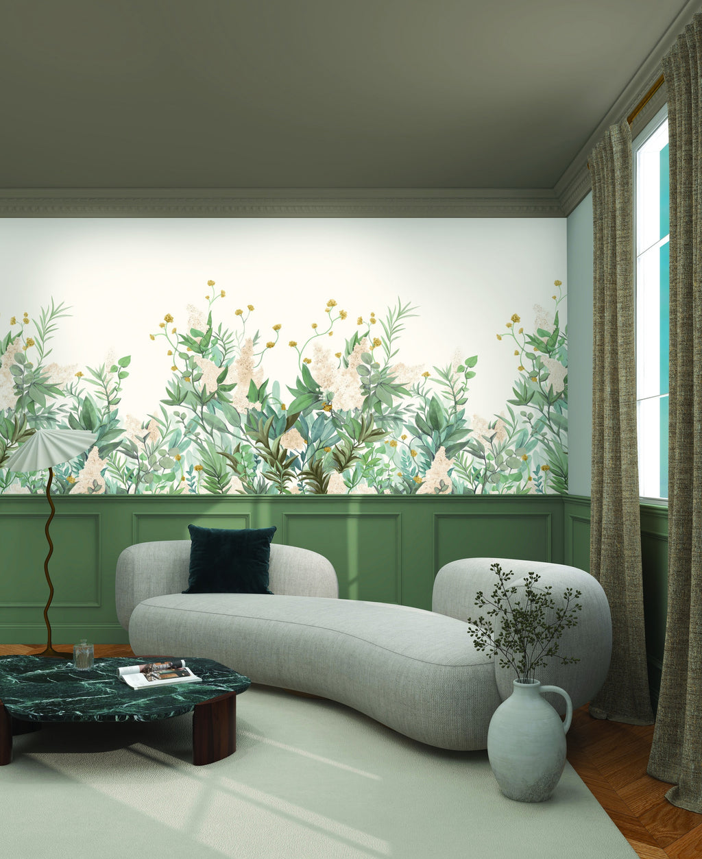 Casamance fotobehang Panoramas 4 Wisteria 76802140 in interieur