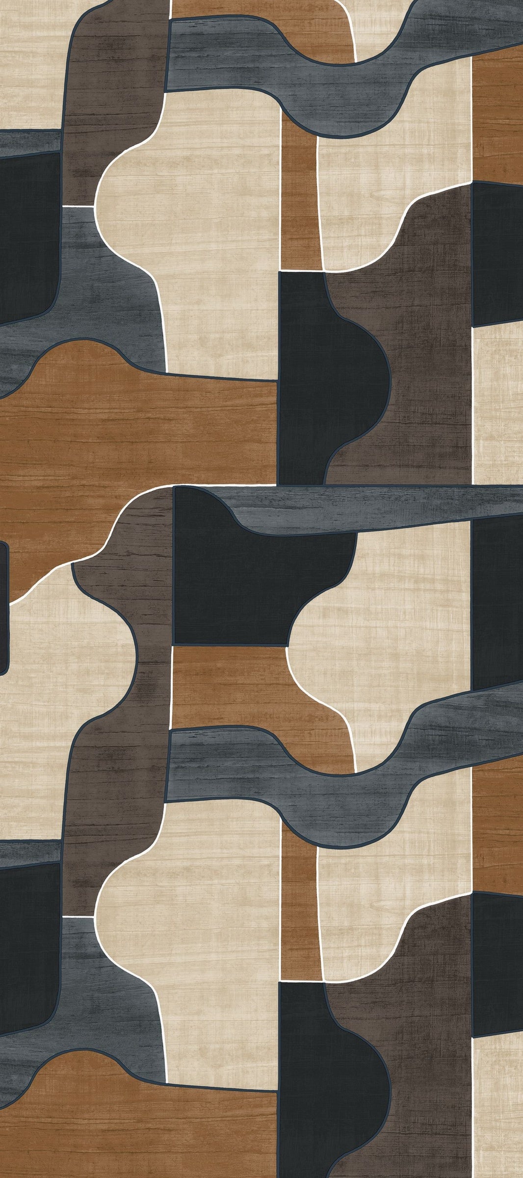 Casamance behang Modernismo 76820406 anthracite marine