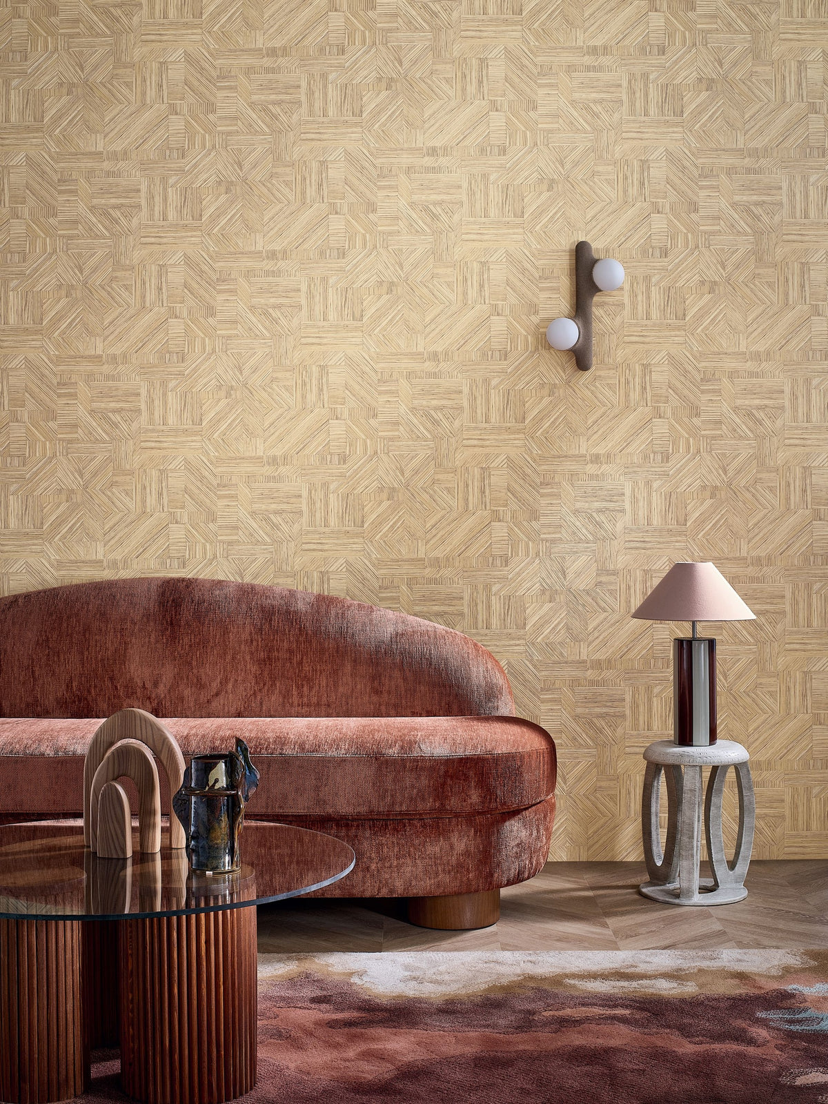 Casamance behang Nature Sur Mesure Imbrication 76891732 in interieur
