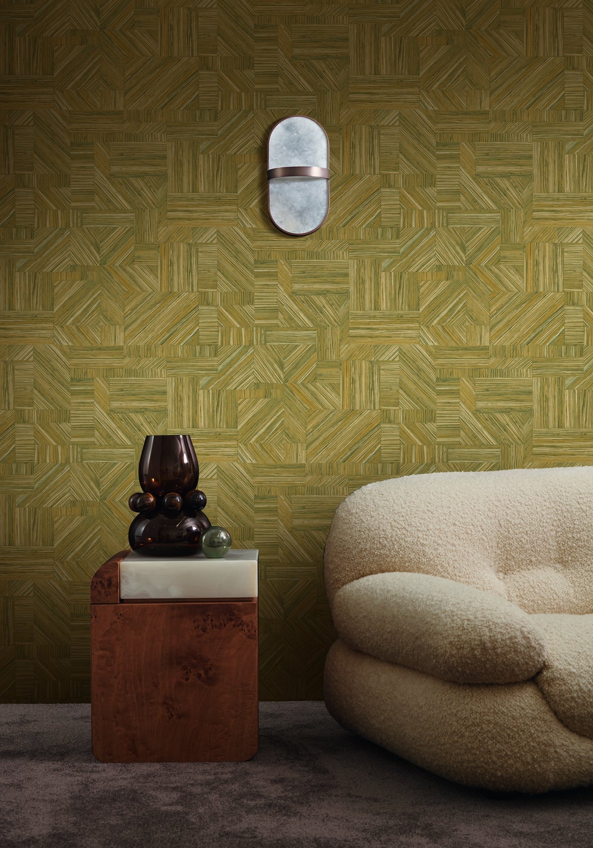 Casamance behang Nature Sur Mesure Imbrication 76891936 in interieur