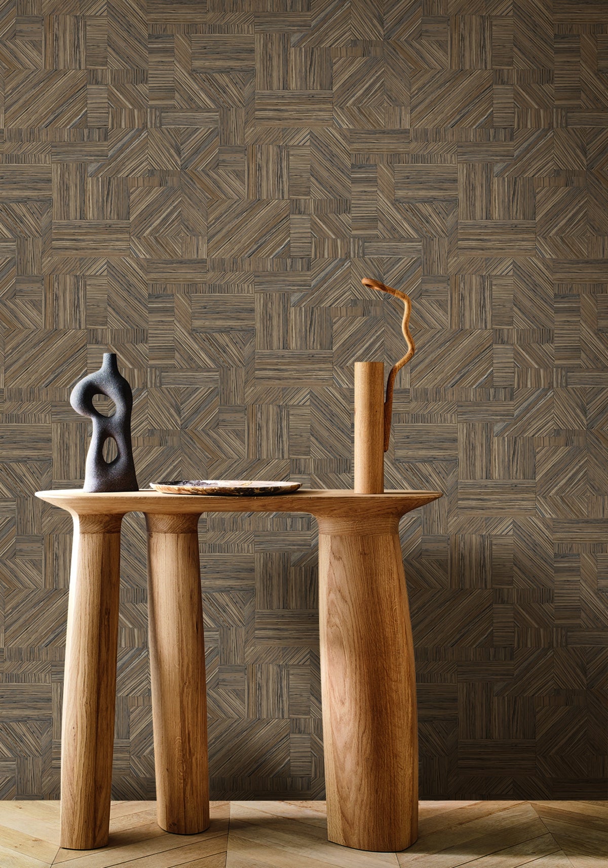 Casamance behang Nature Sur Mesure Imbrication 76892038 in interieur