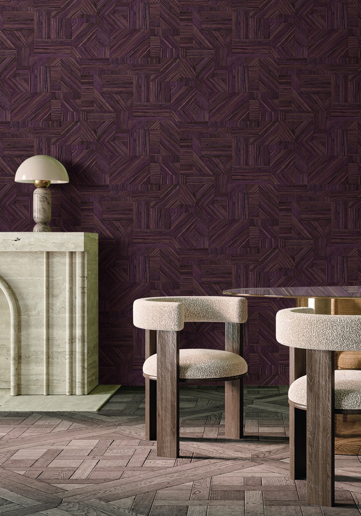 Casamance behang Nature Sur Mesure Imbrication 76892242 in interieur