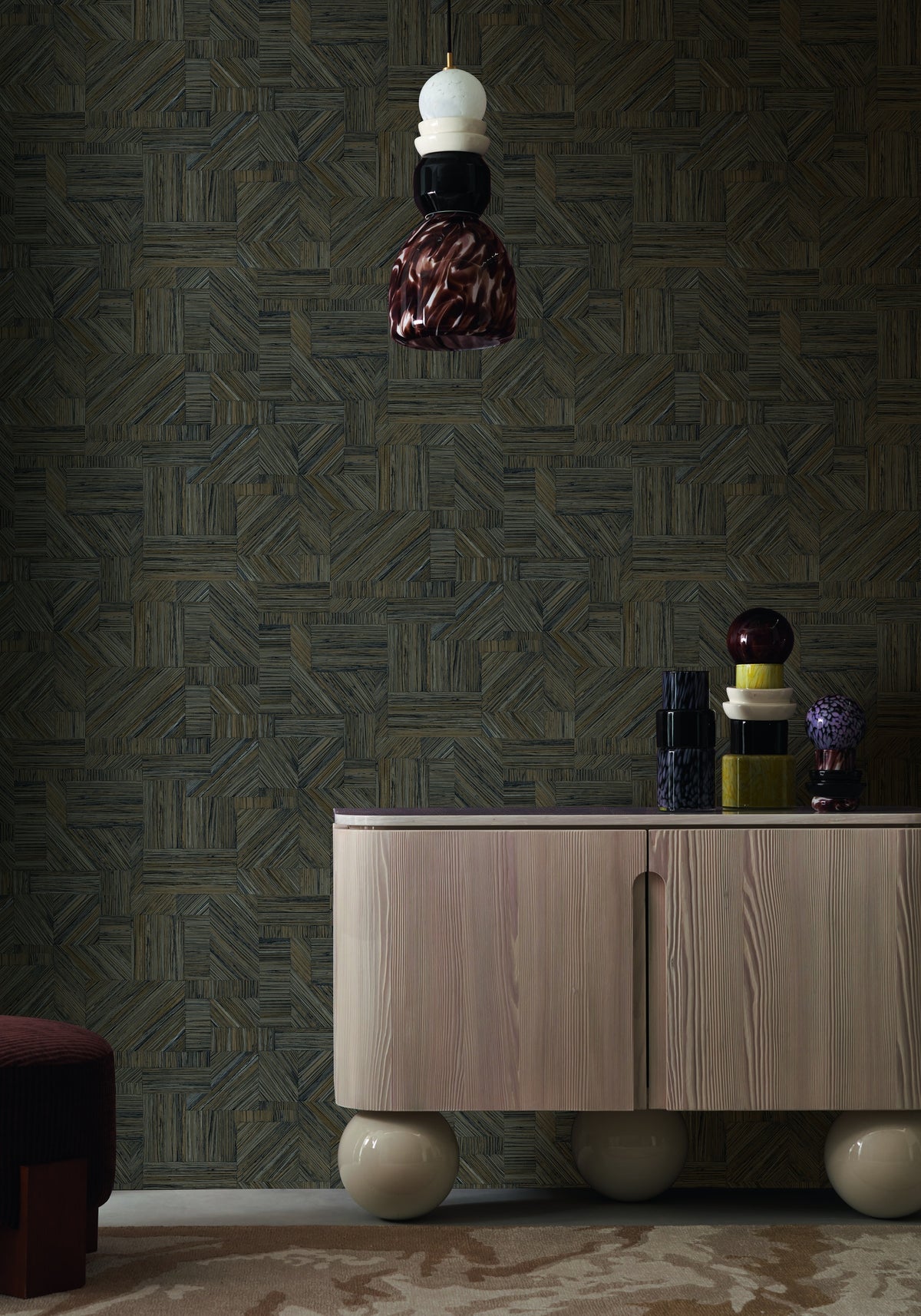 Casamance behang Nature Sur Mesure Imbrication 76892344 in interieur