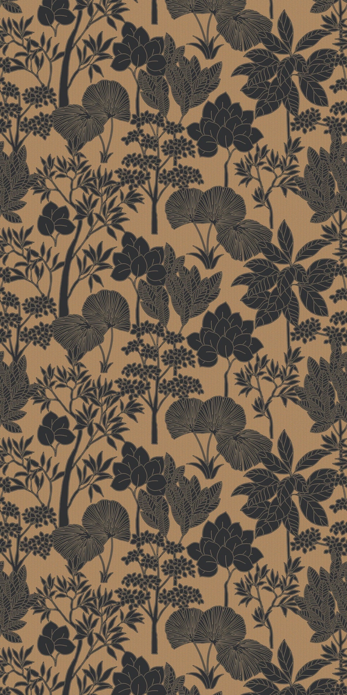 Casamance behang Tressora Inara 76900508 noir doré