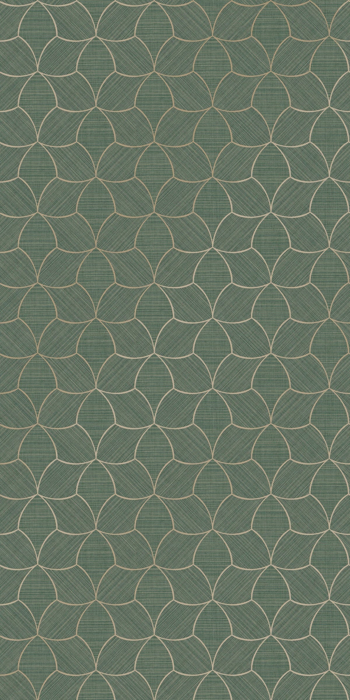 Casamance behang Tressora Tressana 76943670 céladon doré (staal)