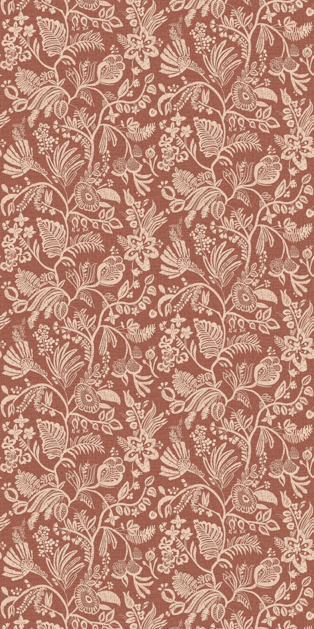 Casamance behang Broderies Pastel 76960814 terracotta