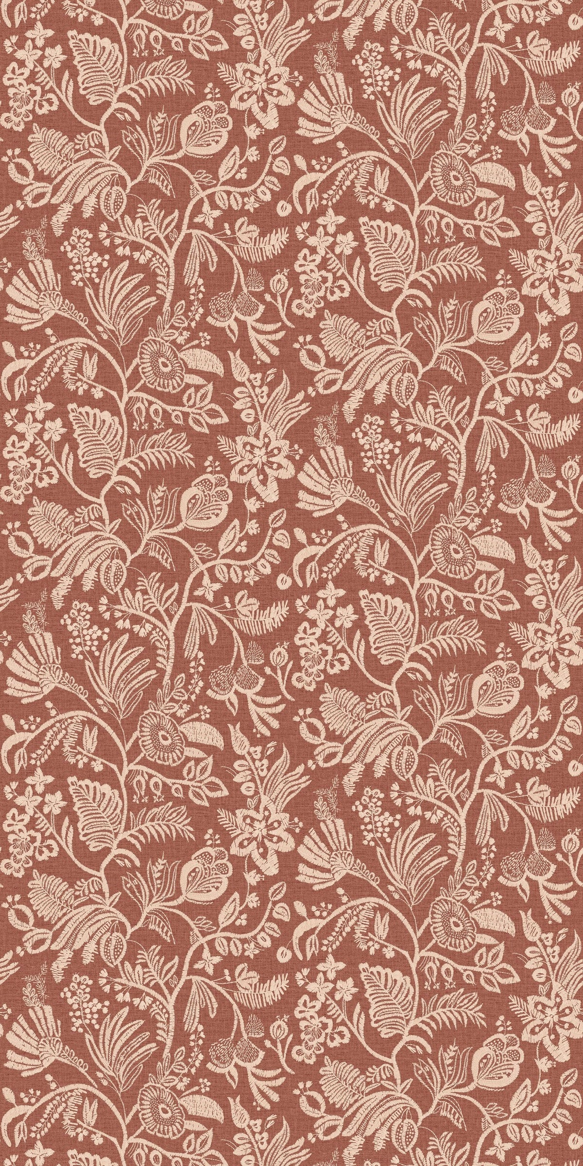 Casamance behang Broderies Pastel 76960814 terracotta