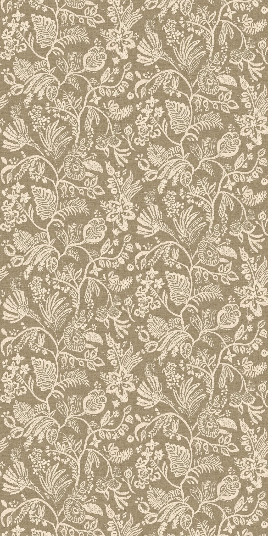 Casamance behang Broderies Pastel 76960916 kaki clair