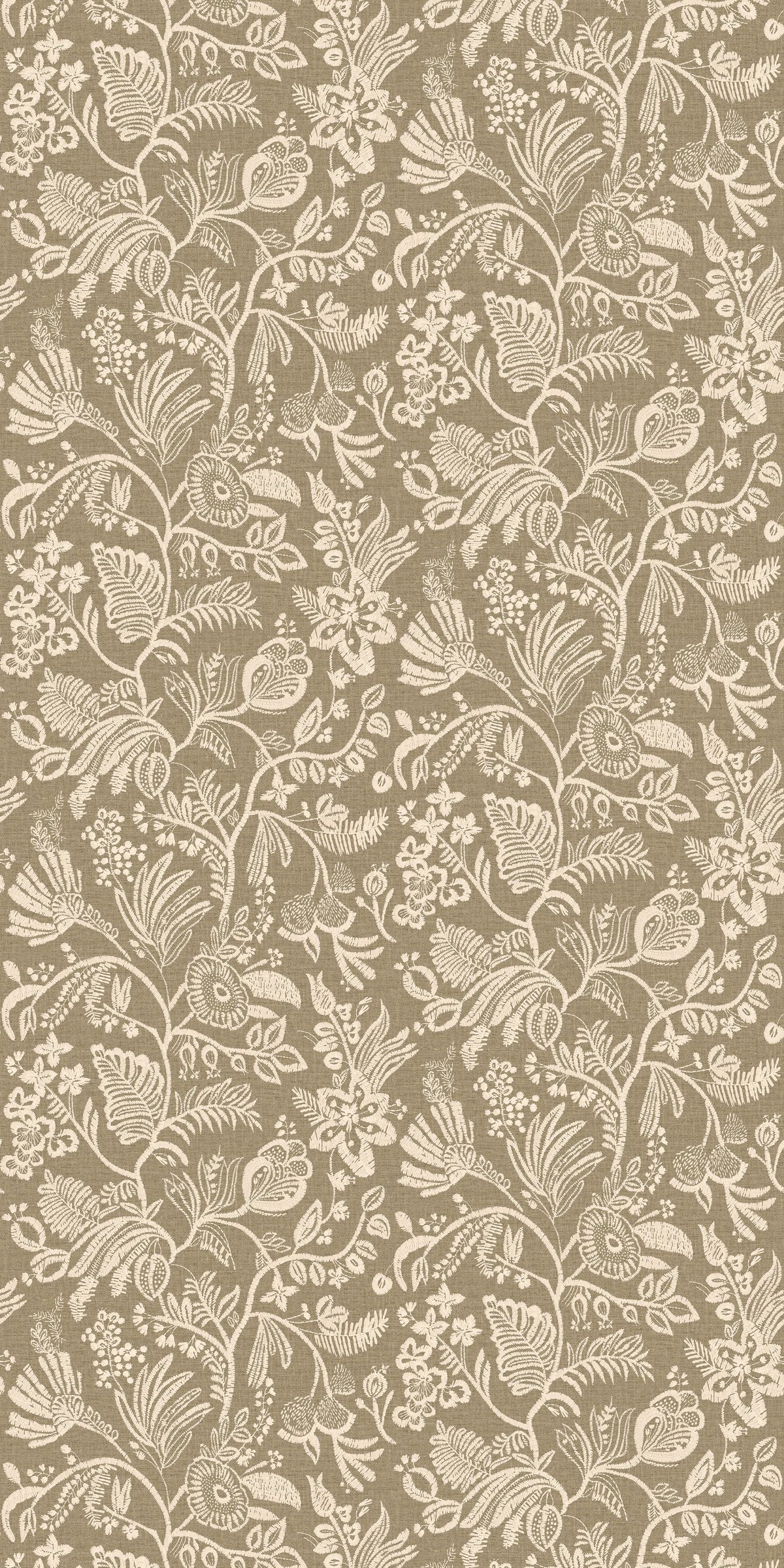 Casamance behang Broderies Pastel 76960916 kaki clair